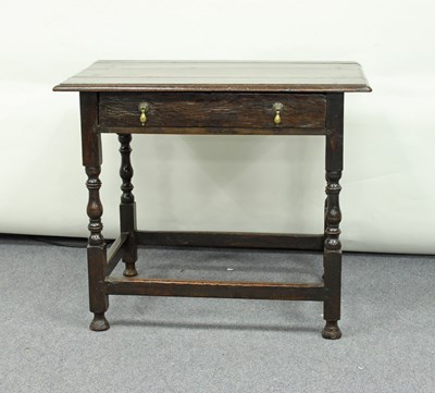 Lot 296 - An 18th Century oak side table, fitted a...