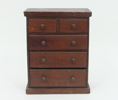 Lot 310 - A Victorian apprentice chest of two short over...