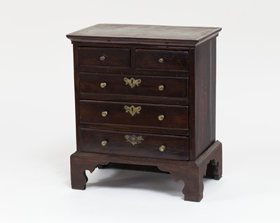 Lot 311 - A George III mahogany apprentice chest, fitted...