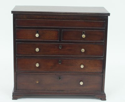 Lot 312 - A 19th Century mahogany apprentice chest,...