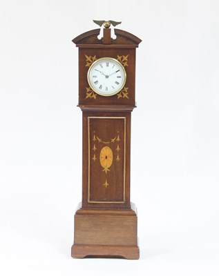 Lot 321 - An Edwardian mahogany cased miniature longcase...