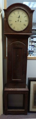 Lot 328 - An Irish longcase clock with circular painted...