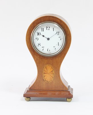 Lot 351 - An Edwardian balloon mantel clock with...