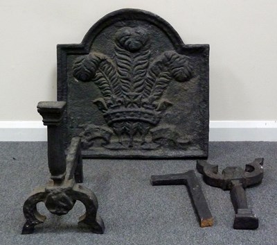 Lot 356 - A Charles II iron fireback, with arched...