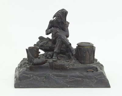 Lot 359 - A bronze ink stand cast with an Imperial...