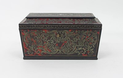 Lot 360 - A fine tortoiseshell boulle sarcophagus shaped...