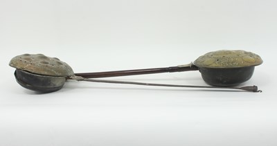 Lot 372 - A Dutch iron and brass warming pan, circa 1690...