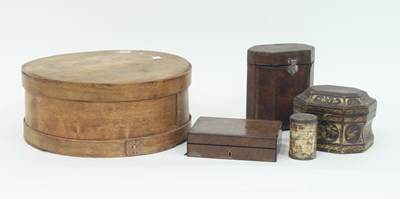 Lot 377 - A 18th Century leather covered tea caddy, of...