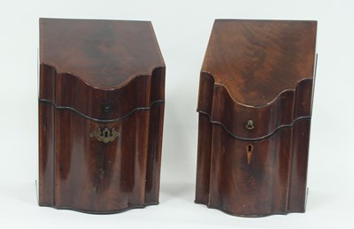 Lot 412 - A matched pair of George III knife boxes...