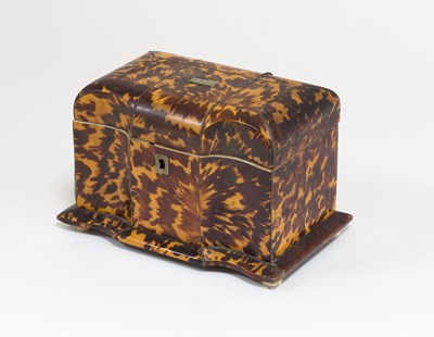 Lot 422 - A 19th Century tortoiseshell tea caddy of...