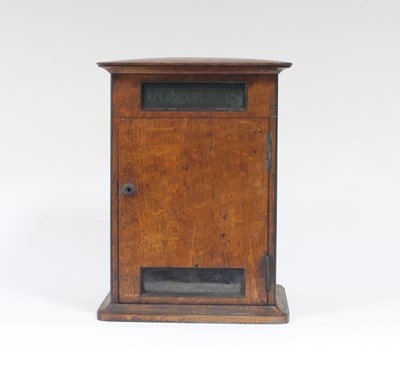 Lot 434 - An oak country house letter box, with slightly...