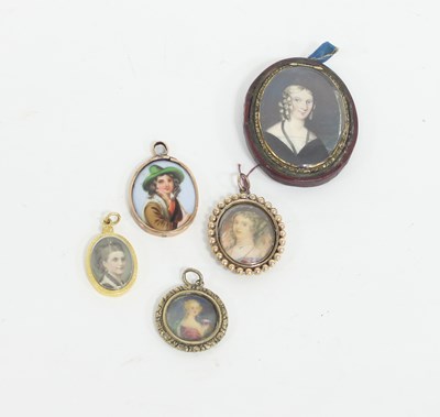 Lot 563 - 19th Century English School/Portrait Miniature...