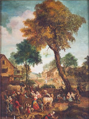 Lot 589 - After David Teniers/Village Fair/oil on panel,...