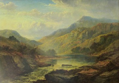 Lot 593 - George Sticks/River Landscape/signed/oil on...