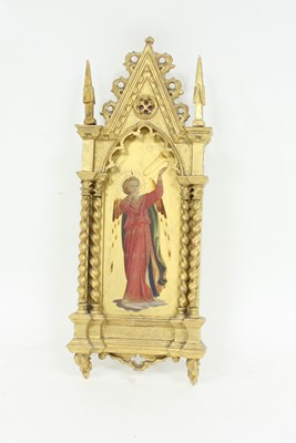 Lot 614 - Florentine School/Angel with Trumpet/on gilt...