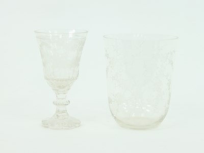 Lot 749 - A Bohemian clear glass goblet, 19th Century,...