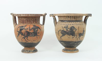 Lot 761 - A near pair of Attic style krater vases,...