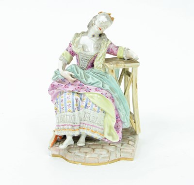 Lot 776 - A Meissen figure of a lady, late 19th Century,...