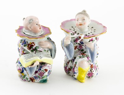 Lot 783 - A Meissen figural inkwell and pounce pot, mid...