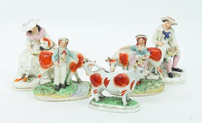 Lot 788 - A pair of Staffordshire figures of a Shepherd...