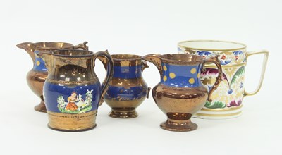 Lot 800 - An early 19th Century Derby cider mug, painted...