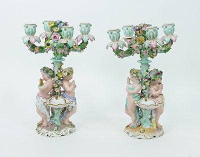 Lot 802 - A large pair of 19th Century porcelain...