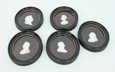 Lot 808 - A set of five Sevres bisque silhouettes of...