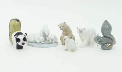 Lot 816 - A Lladro figure group of polar bears on ice,...