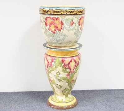 Lot 817 - A Minton majolica jardiniere, incised and...