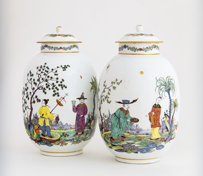 Lot 819 - A rare pair of Meissen vases, probably circa...