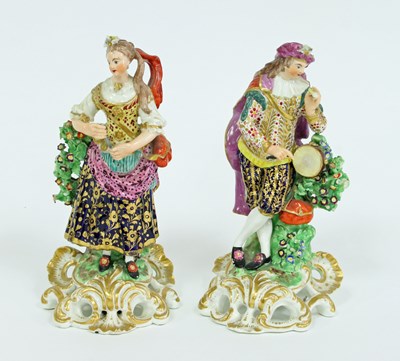 Lot 832 - A pair of Bloor Derby figures of musicians,...