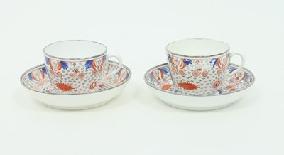 Lot 835 - A pair of English porcelain teacups and...