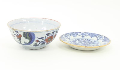 Lot 838 - A Dutch Delft bowl, late 18th Century,...