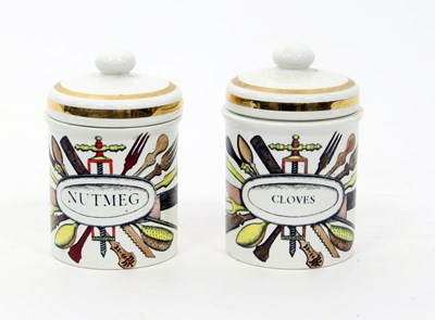 Lot 844 - Two Fornasetti spice jars and covers, one for...