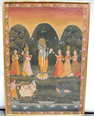 Lot 852 - 20th Century Indian School/Krishna accompanied...