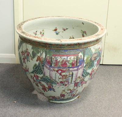 Lot 858 - A large Cantonese famille rose planter,...