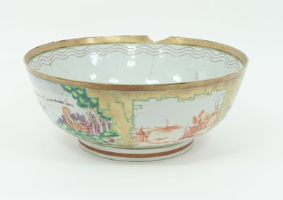 Lot 865 - A Chinese famille rose punch bowl, the sides...