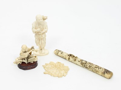 Lot 879 - A Japanese ivory okimono, Meiji period,...