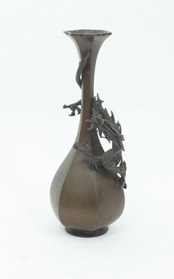 Lot 895 - A 19th Century Japanese bronze metal vase with...