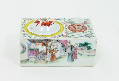 Lot 903 - A Chinese famille rose inkwell, 19th Century,...