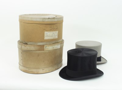 Lot 923 - A black silk top hat, by Scott & Co, and a...