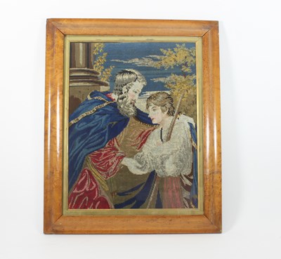 Lot 938 - A needlework picture, Return of the Prodigal...