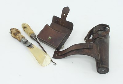 Lot 965 - A silver mounted shoe horn and button hook,...