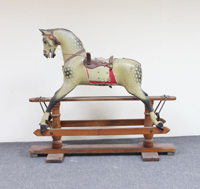 Lot 981 - A Victorian painted dapple grey rocking horse,...