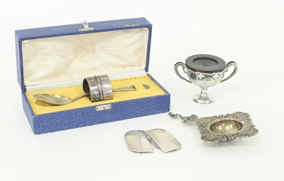 Lot 1006 - A German silver .800 standard napkin ring and...