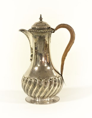 Lot 1027 - A George III silver coffee pot, John King,...