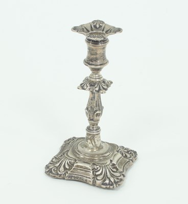 Lot 1042 - A Victorian silver taper stick, circa 1888, of...