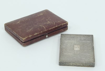 Lot 1047 - A silver filigree card case, Taylor & Perry,...