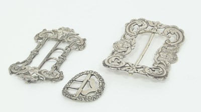 Lot 1060 - A late Victorian silver buckle, ST Birmingham...