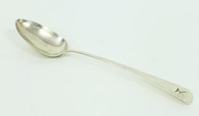 Lot 1078 - A George III silver basting spoon, WE, London...